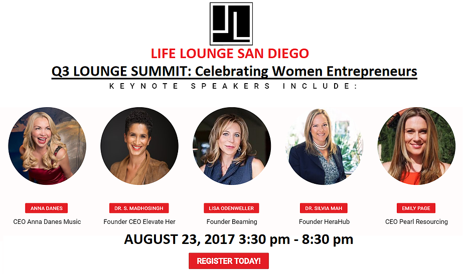 Emily Page Guest Speaker At Life Lounge SD: Q3 Summit Women Entrepreneurs (August 23, 2017)