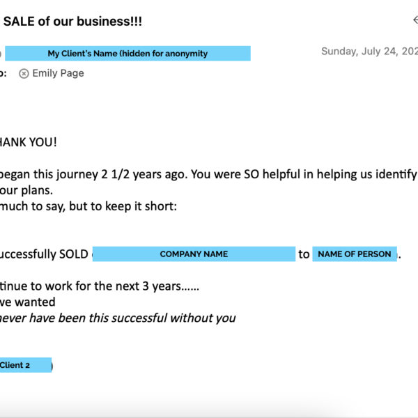 REVIEW FROM CLIENT - SELLING A COMPANY HD.2022