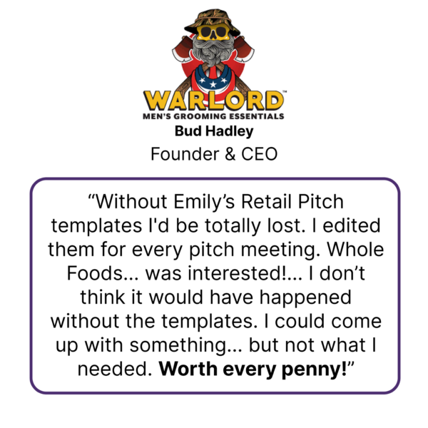 Client review of working with Emily Anne Page as a Business Growth Consultant. Warlord Beard Oil, Bud Hadley, CEO & Founder