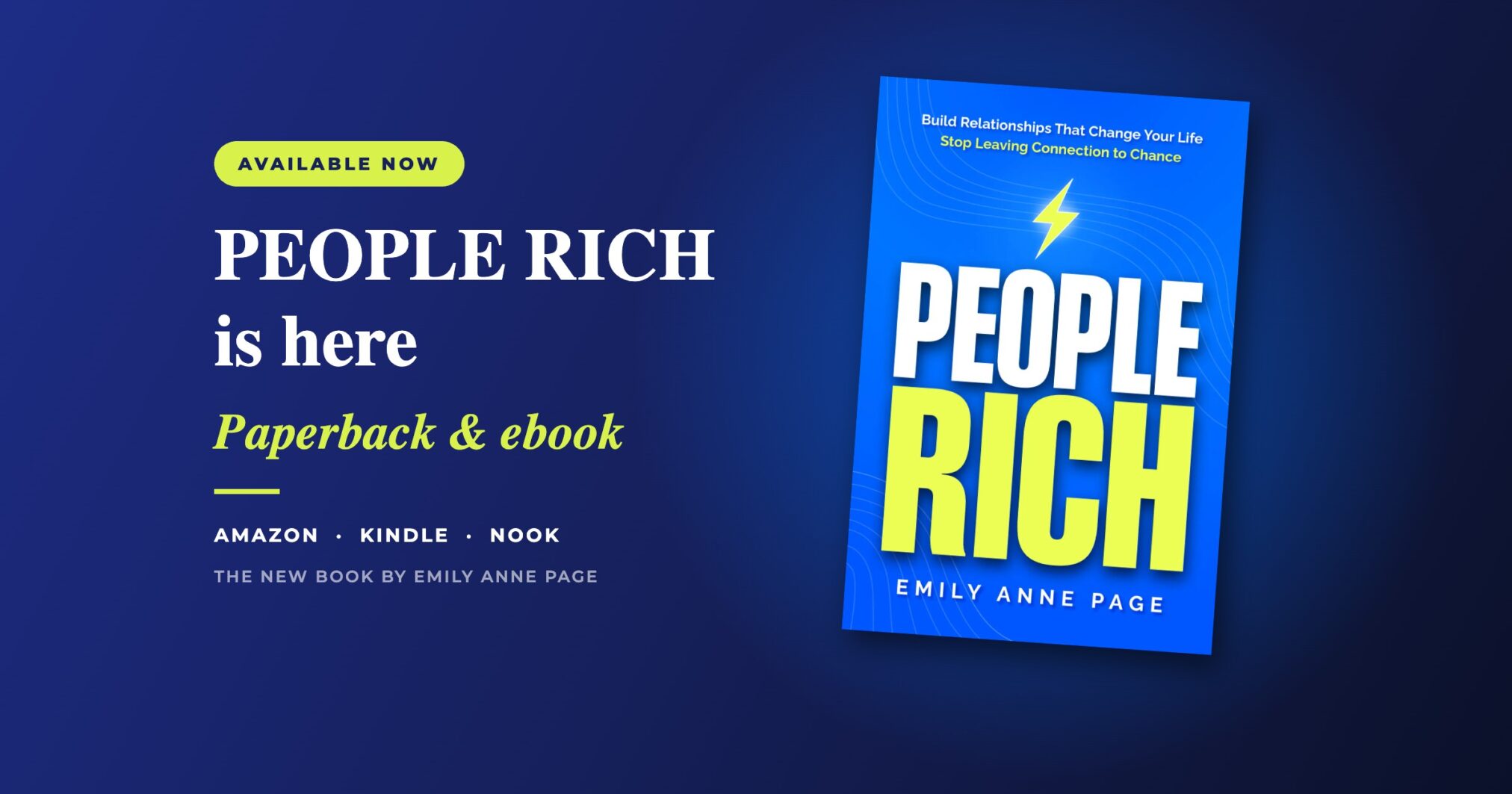 PEOPLE RICH by Emily Anne Page is available now in paperback and ebook on Amazon, Kindle and NOOK